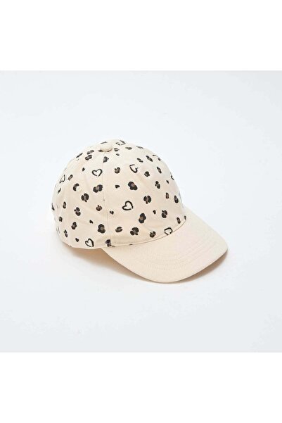 KIABI Patterned Baseball Cap with Adjustable Hook-and-Loop Fastener BROWN