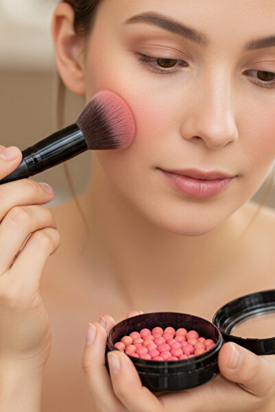 mon angel Kadın Kozmetik Top Allık (Ball Blusher) Koyu Pembe