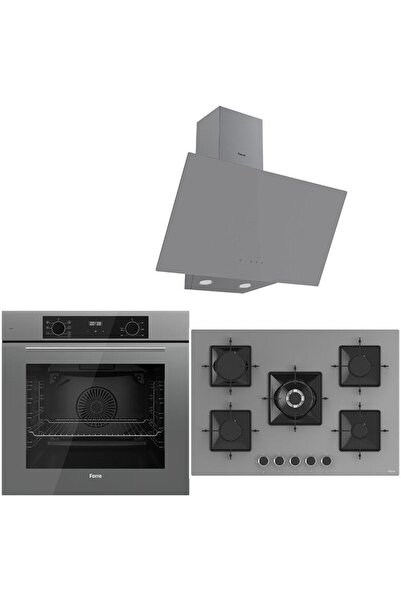 Ferre Icon Plus 75 Serisi 3lü Cam Ankastre Set (QBL63CPR-SS038-D079)