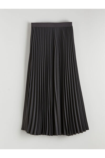 LC Waikiki Anthracite Elastic Waist Pleated Skirt
