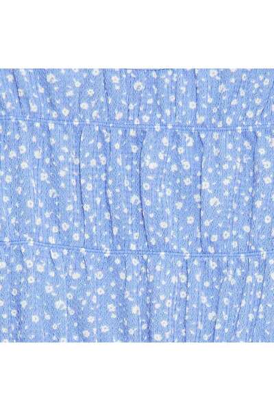 KIABI Crepe Knit Patterned Blouse BLUE