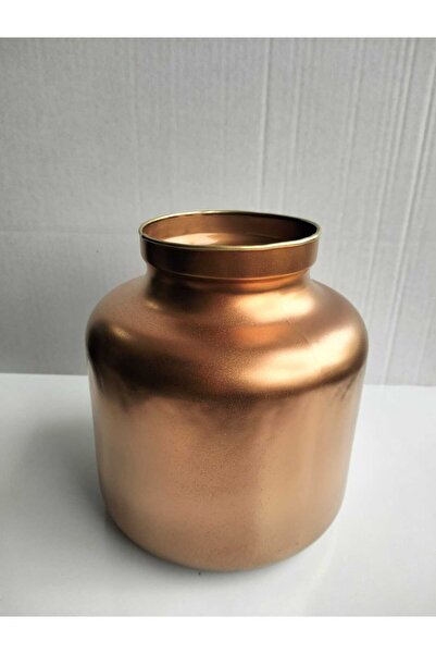 kurt41 Decorative Line Glass Vase with Gold Foil Coating-20 cm