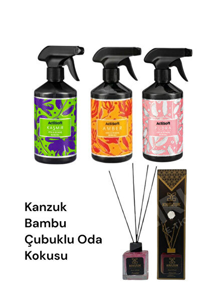 Genel Markalar Actisoft Oda ve Kumaş Kokusu Pudra Kaşmir Amber 500 ml X 3 Ade...