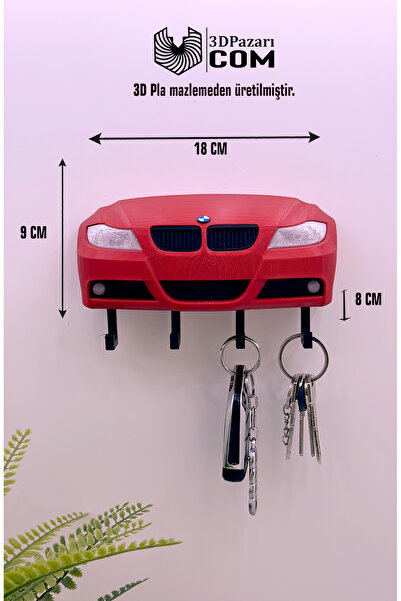 Butik Suport decorativ pentru chei cu imprimare 3D de culoare roșie, proiecta...