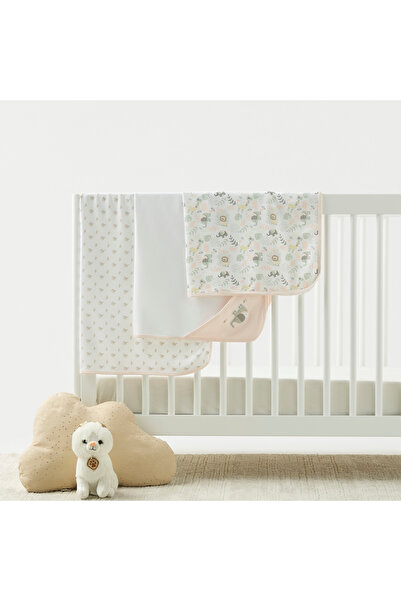 Juniors بطانية استقبال مطبوع بغطاء للرأس - طقم من 3 قطع