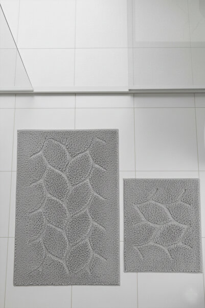 Chilai Home Lejo Gri 2li Set Cotton Banyo Halısı
