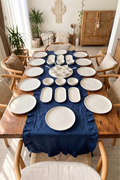 Atbyhome Duru Uven 12 Kişilik 37 Parça Doğal Porselen Kahvaltı Takımı – Kahva...