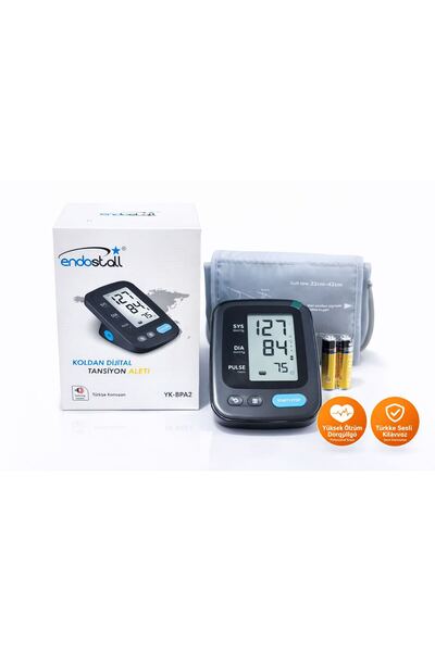 ENDOSTALL YK-BPA2 Koldan Dijital Tansiyon Aleti, Türkçe Sesli, Büyük Ekran, H...