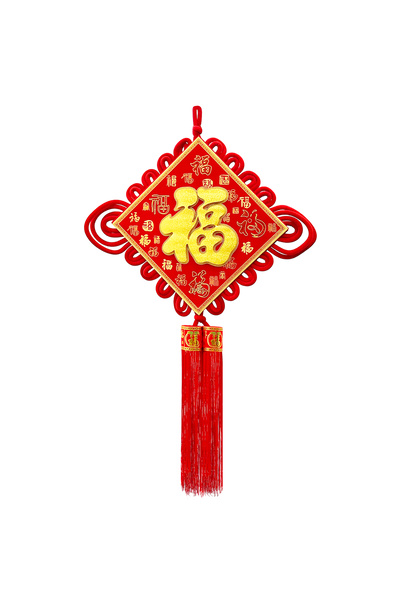 Party Magic عقدة صينية كبيرة جدًا 85 × 145 سم - زينة جدارية حمراء وذهبية رائع...