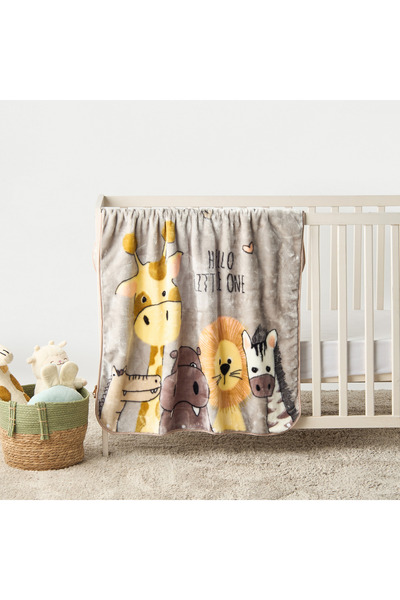 Juniors Animal Print Raschel Blanket - 80x90 cms