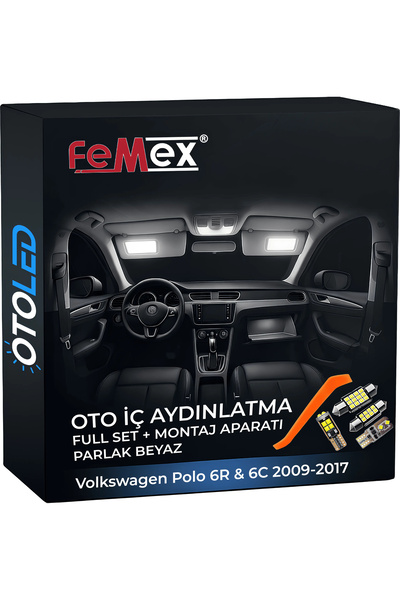 FEMEX Volkswagen Polo 6R & 6C 2009-2017 Uyumlu LED Iç Aydınlatma Seti
