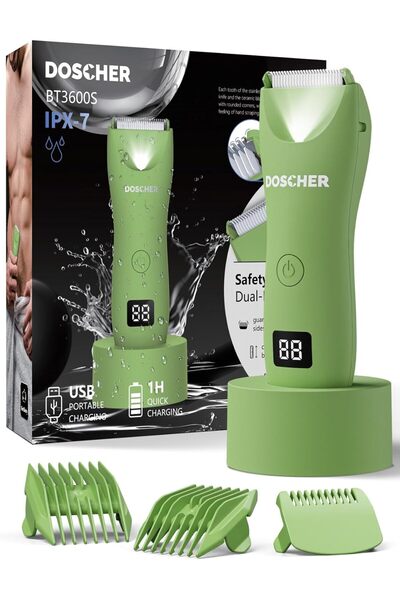 DOSCHER Body Trimmer for Men, Electric Body Shaver, Waterproof Wet/Dry Groome...