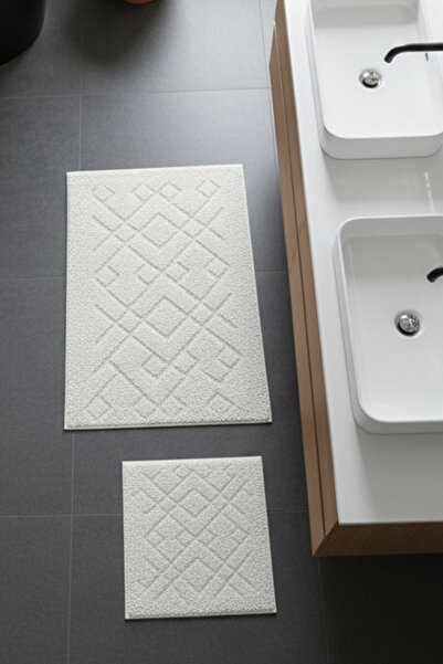 Chilai Home Dywan Ekru 2'li Set Cotton Banyo Halısı