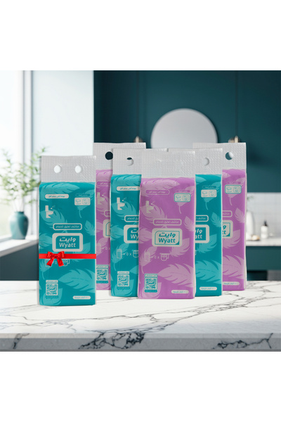 wyatt White Bathroom Hanging Tissues - 6 Hanging Packs, 1200 Tissues, 5 Ply