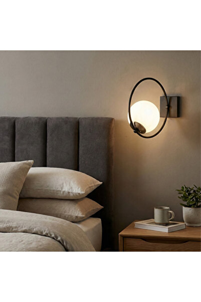 MOİRA Modern Black Sconce Glop Glass Wall Lamp E27 Lampholder, Living Room Be...