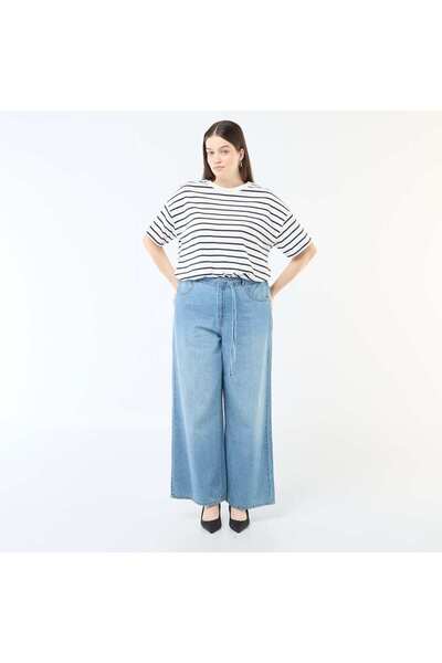 KIABI Low-Rise Wide-Leg Denim Jeans BLUE