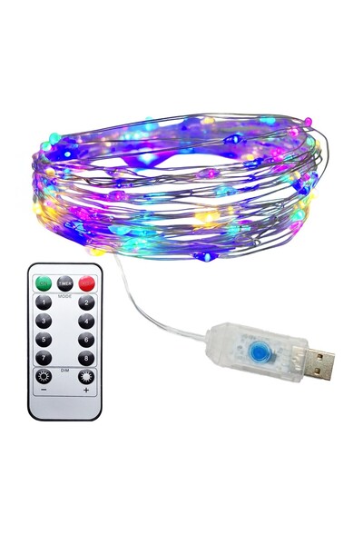 UpWay 10 Meters Multi-Colored Controlled 100 Led Lights - USB Decorative Ligh...