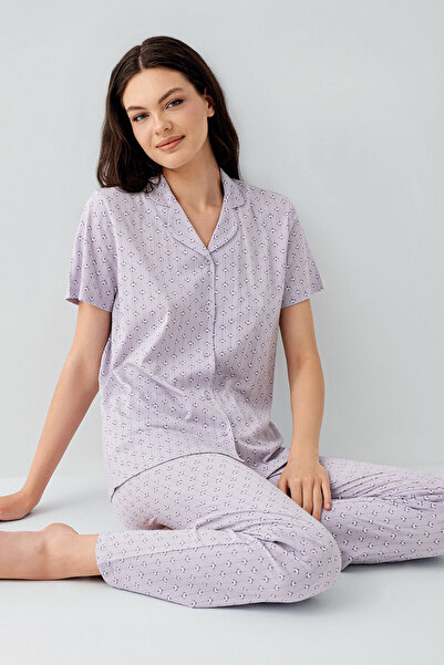 Arnetta Women's Purple Shirt Pajama Set