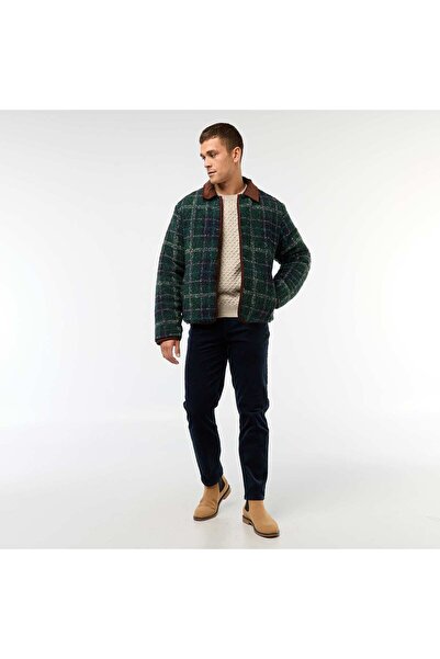 KIABI بنطال مخملي سادة أزرق بقصة عادية