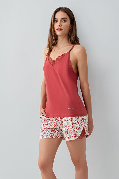 Pierre Cardin Γυναικείο Σετ Σορτς Βουργουνδί