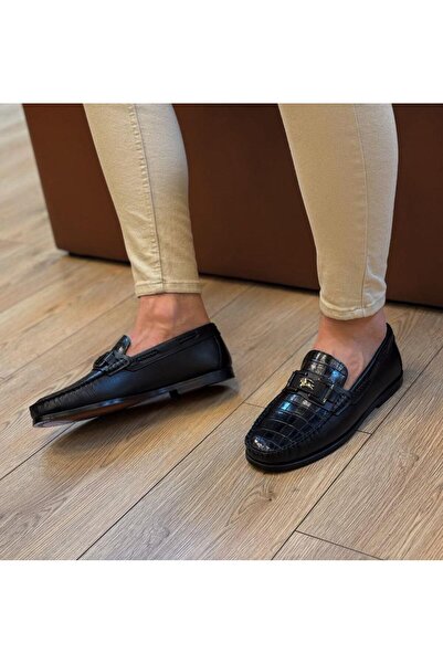 Parlak Hakiki Deri Kösele Taban Corcik Ayakkabı