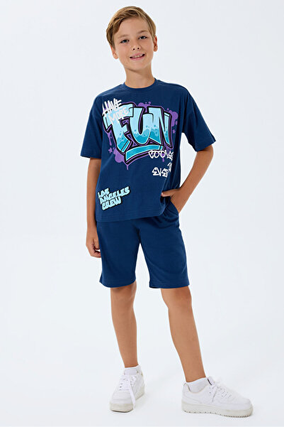 Rolypoly Boy's Navy Blue Bermuda Suit