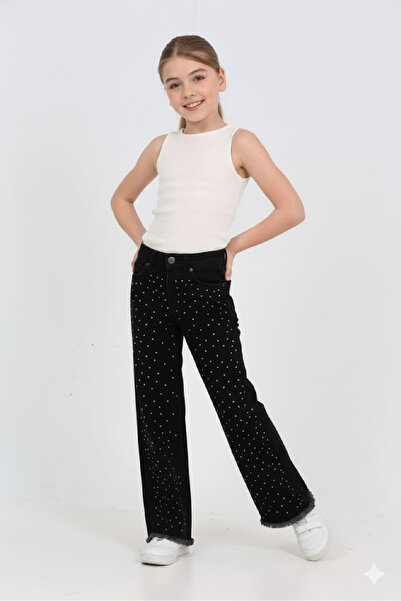 MODANINO Дівчачі джинси з широкими штанинами та розрізами, 5-15 років 12488