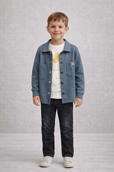 kidsense Boys' Shirt Jacket T-Shirt Jeans Pants 3-Piece Set