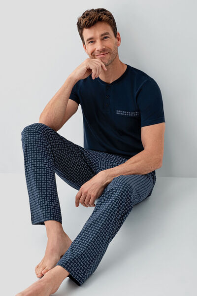 Arnetta Ανδρικό Σετ Πυτζάμες Navy Blue