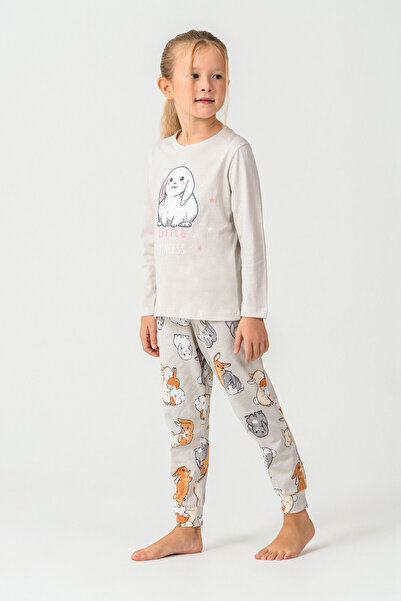 Rolypoly Сив пижамен комплект за момичета