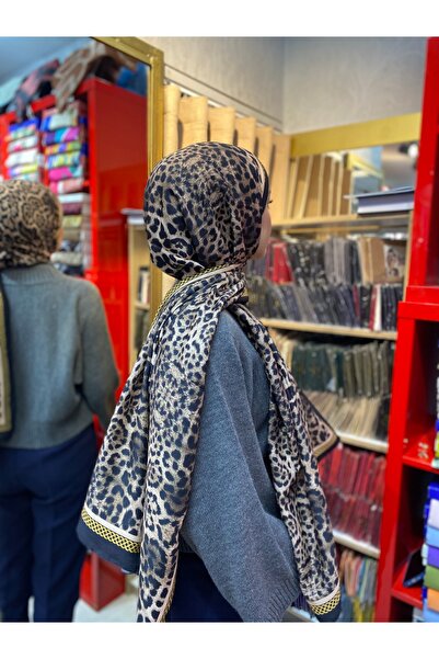 Leopar desen soft pamuk şal