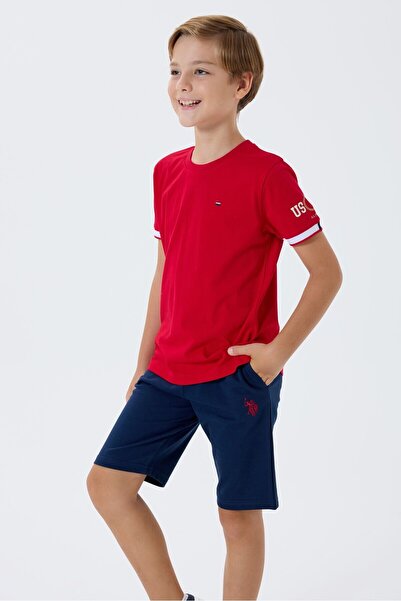 U.S. Polo Assn. Costum bermude roșii pentru băiat
