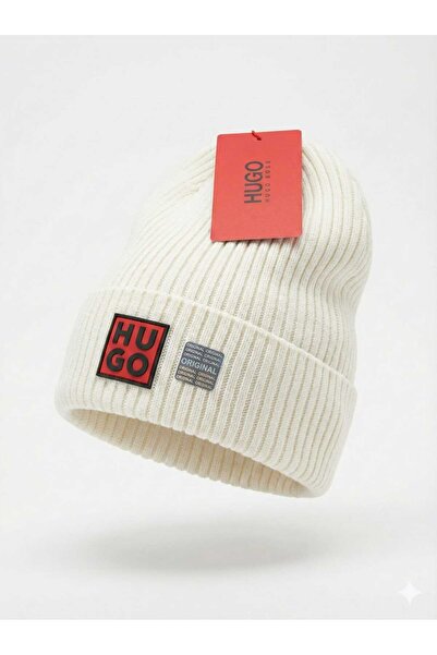 OEM Striped wool blend hat, Unisex, One Size, White