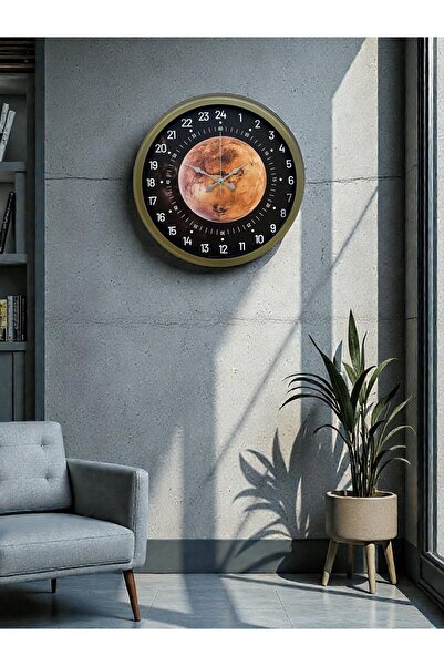 Marsilyan Zentime 40 cm Antique Metal Special Design Wall Clock with 24 Hour ...