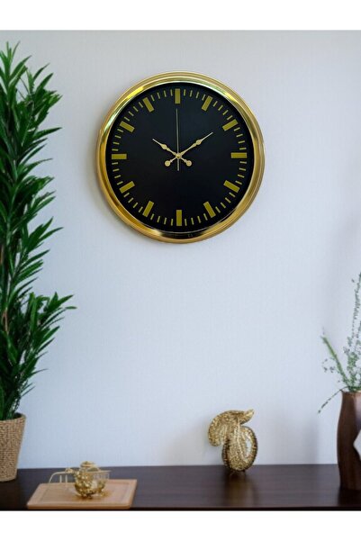 Marsilyan Zentime Elegant Classic Style 40 cm Metal Gold Wall Clock