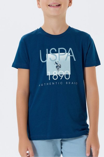 U.S. Polo Assn. Erkek Çocuk Bisiklet Yaka Nakışlı Yazlık Regular Fit Lacivert Bermuda Takım US2419-C-V2