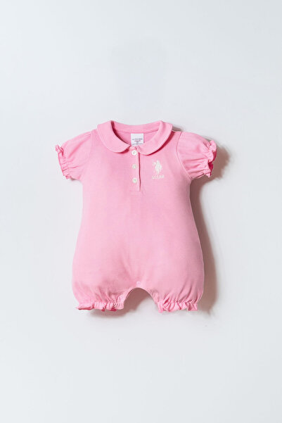 U.S. Polo Assn. Kız Bebek Pembe Tulum