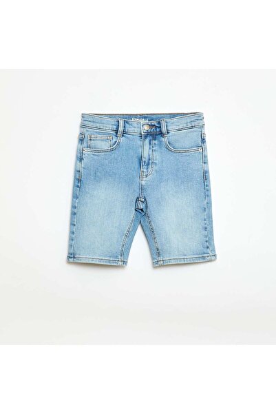 KIABI Slim denim Bermuda shorts BLUE