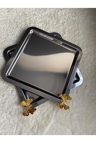 ZEYNEP ELA KELEBEK FİGÜR KAHVE SUNUM TEPSİ 2 ADET