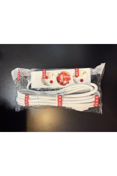 Ayka AY-KA 3’LÜ TOPRAKLI GRUP PRİZ ÇOCUK KORUMALI ( 3x1 mm2 ) - 5 METRE