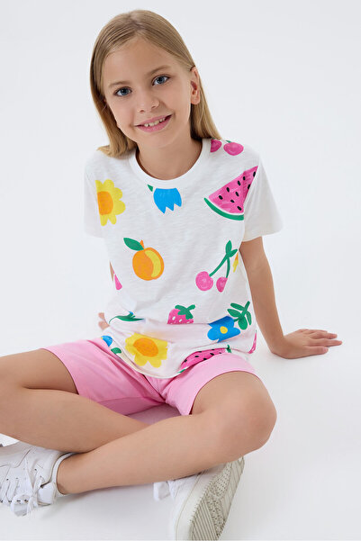 Rolypoly Комплект за момичета с бели бермуди