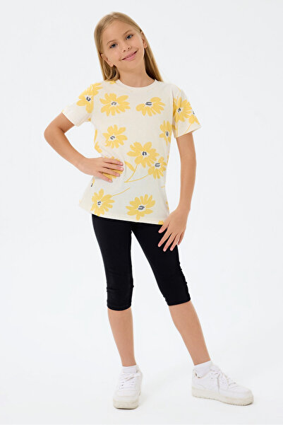 Rolypoly Girl's Cream Capri Set