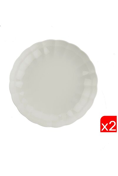 Kütahya Porselen Bone Luz Cream Deep Plate 20cm 2 Pcs