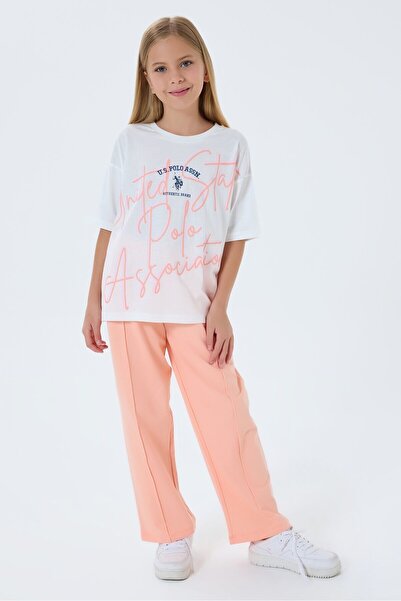 U.S. Polo Assn. Σετ Πιτζάμες Πορτοκαλί για Κορίτσια