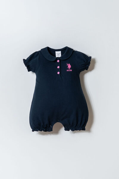 U.S. Polo Assn. Baby Girl Navy Blue Jumpsuit