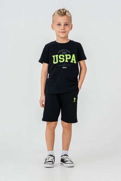 U.S. Polo Assn. Черен бермудски костюм за момче