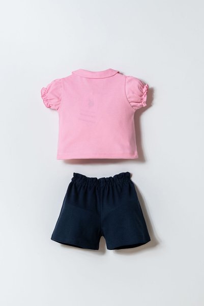 U.S. Polo Assn. Kız Bebek Pembe Şort Takım