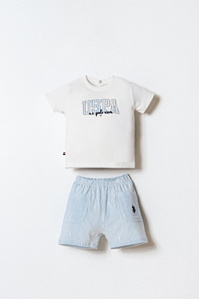 U.S. Polo Assn. Baby Boy White Shorts Set