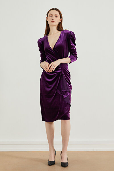 PAULMARK Рокля с волан отпред с балонен ръкав