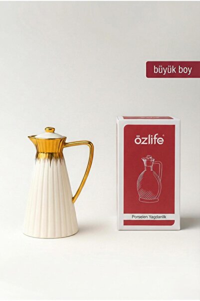 ÖZLİFE LUNA Serisi Porselen Yağdanlık Büyük Boy 9037